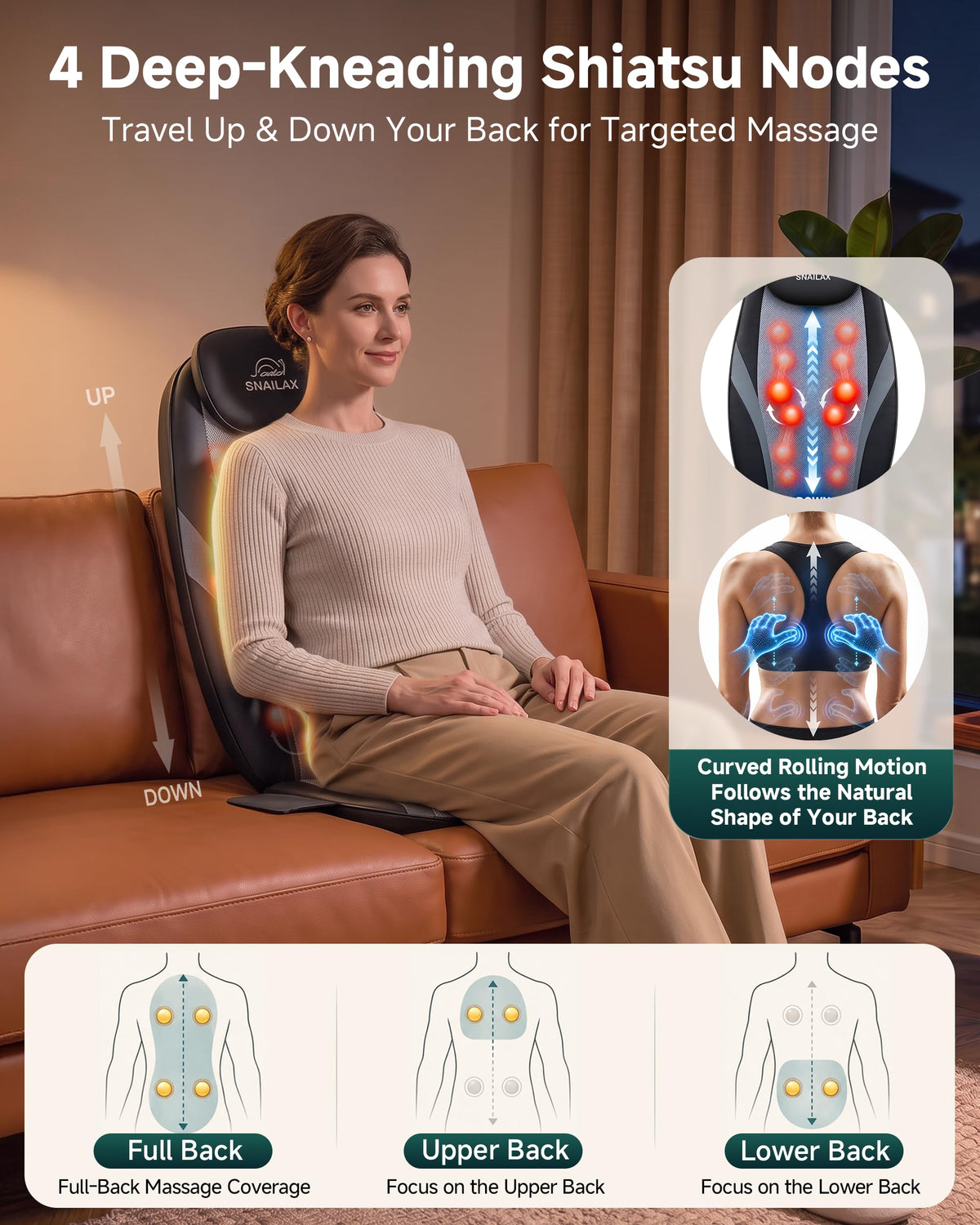 Shiatsu Back Massager with Heat S852450