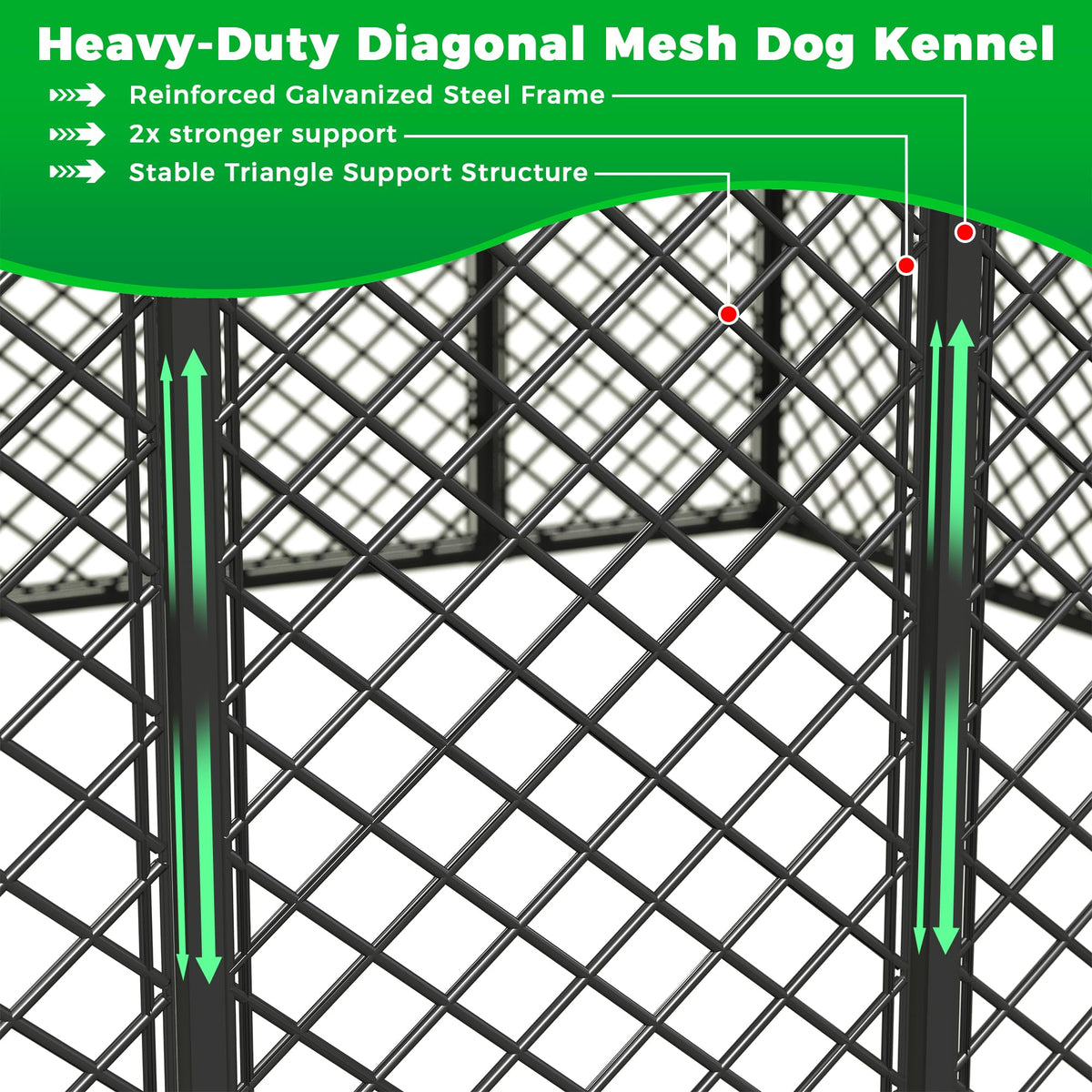 10x14×6.4 FT Heavy Duty Dog Kennel J4228