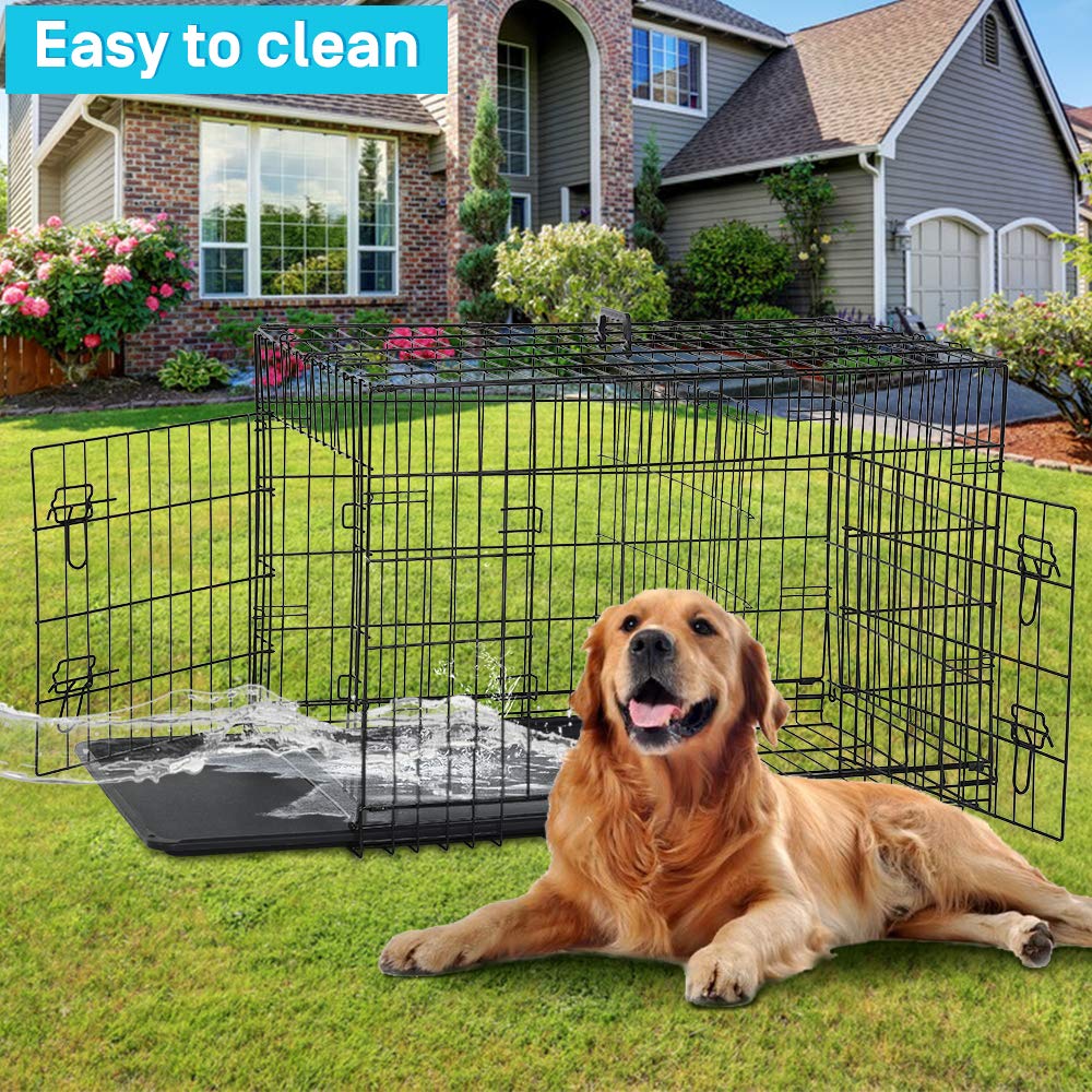 48 Inch Double-Door Dog Crate with Divider U800895