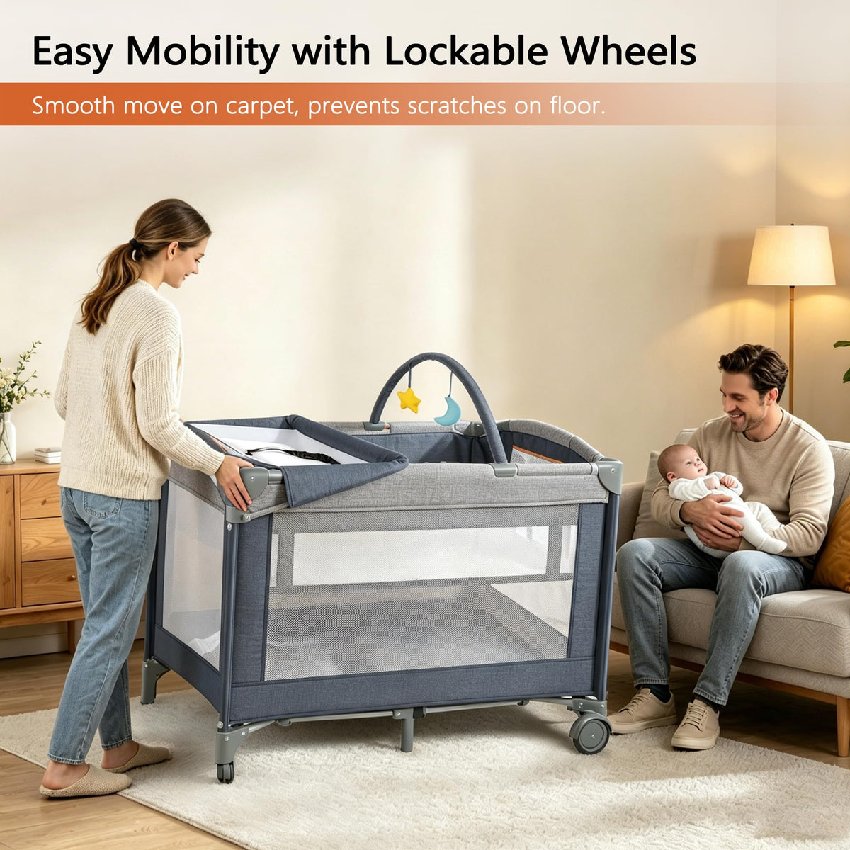 3-in-1 Pack and Play Playard with Bassinet & Changing Table H326871