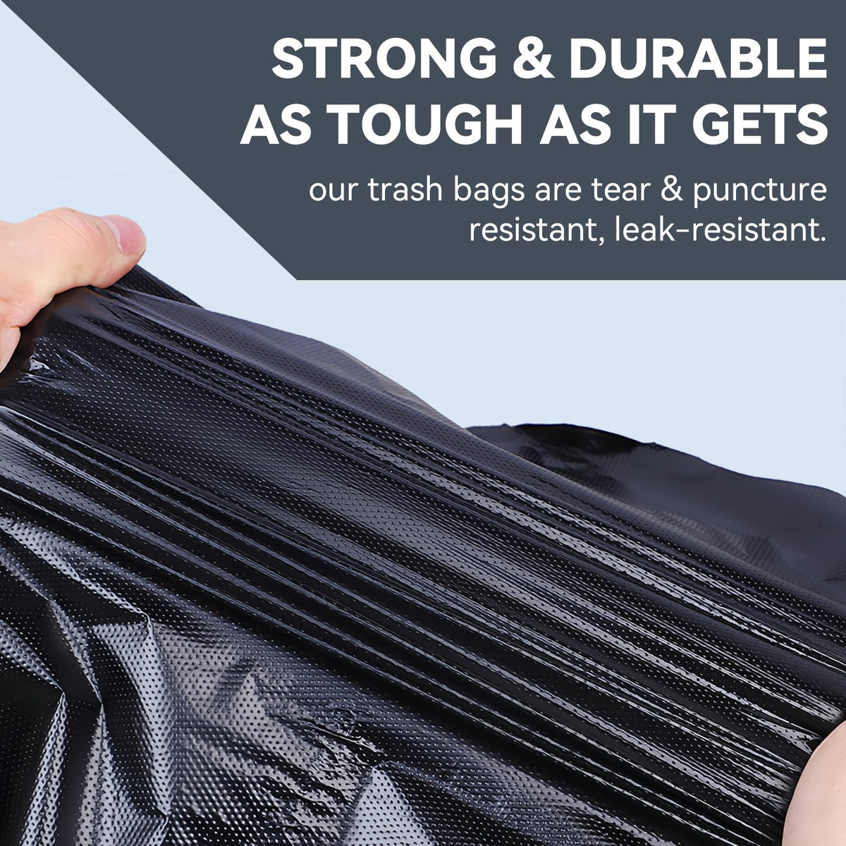 45 Gallon Heavy Duty Black Plastic Trash Bags 50 Count M951