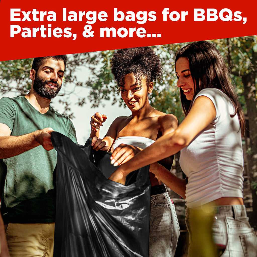 44 Gallon Heavy Duty Contractor Trash Bags, 100 Ct, Black, 1.2 Mil I3934