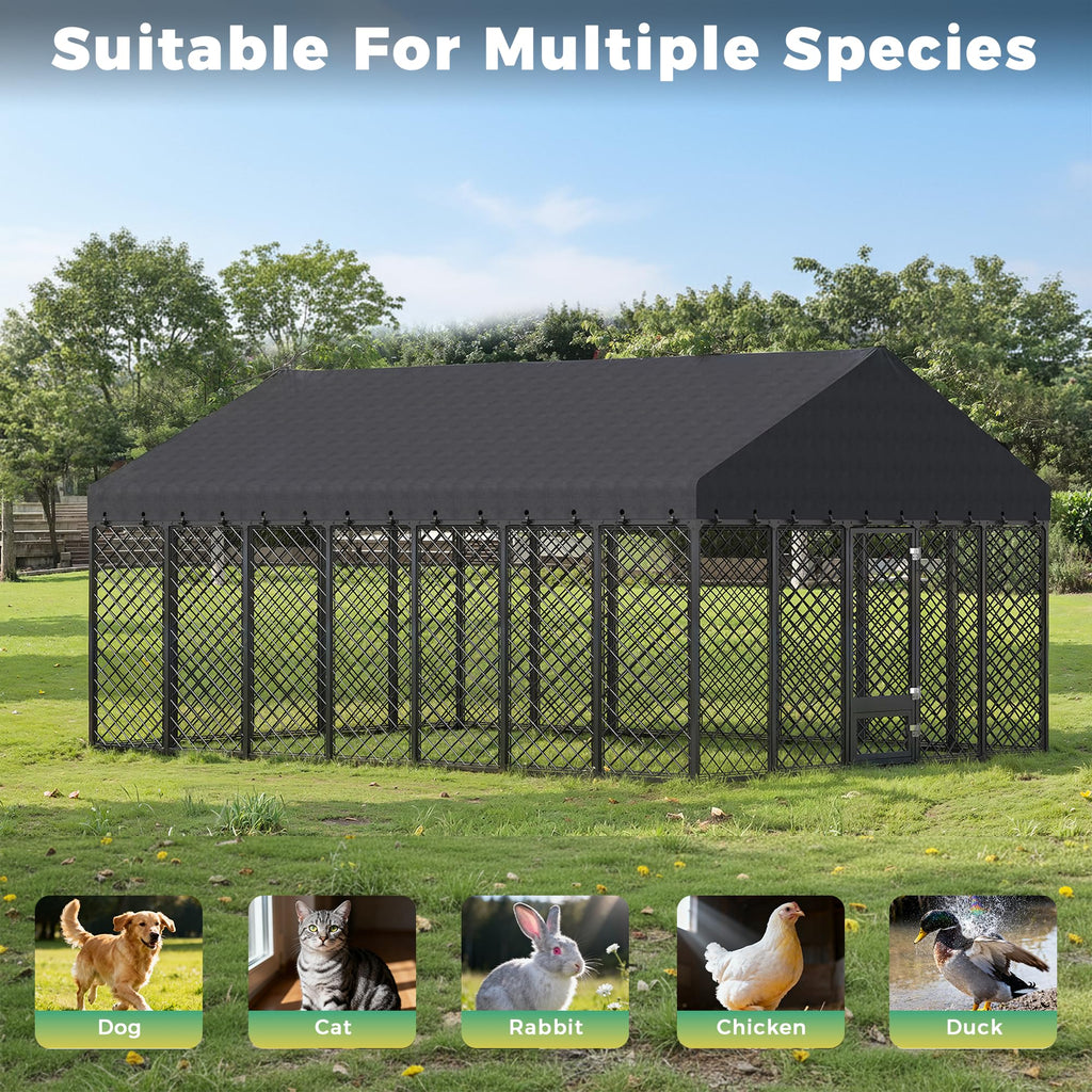 10x14×6.4 FT Heavy Duty Dog Kennel J4228