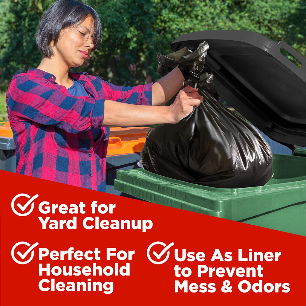 44 Gallon Heavy Duty Contractor Trash Bags, 100 Ct, Black, 1.2 Mil I3934